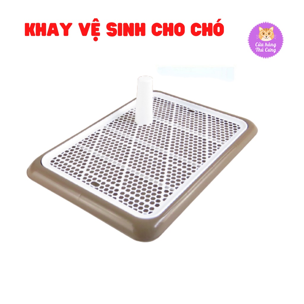 Khay Vệ Sinh Cho Chó Mèo Đi Vệ Sinh Đúng Chỗ Size Lớn Tặng Kèm Cột – Phụ Kiện Thú Cưng