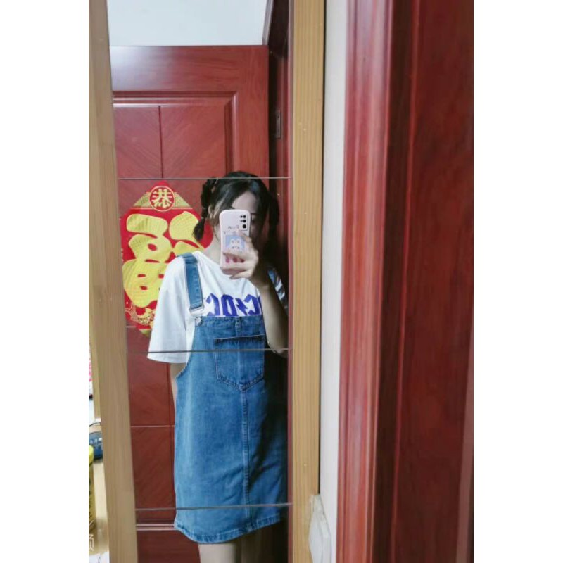 [ oder  ] Váy yếm jeans uzllang túi ngực cho nữ kèm ảnh thật | BigBuy360 - bigbuy360.vn