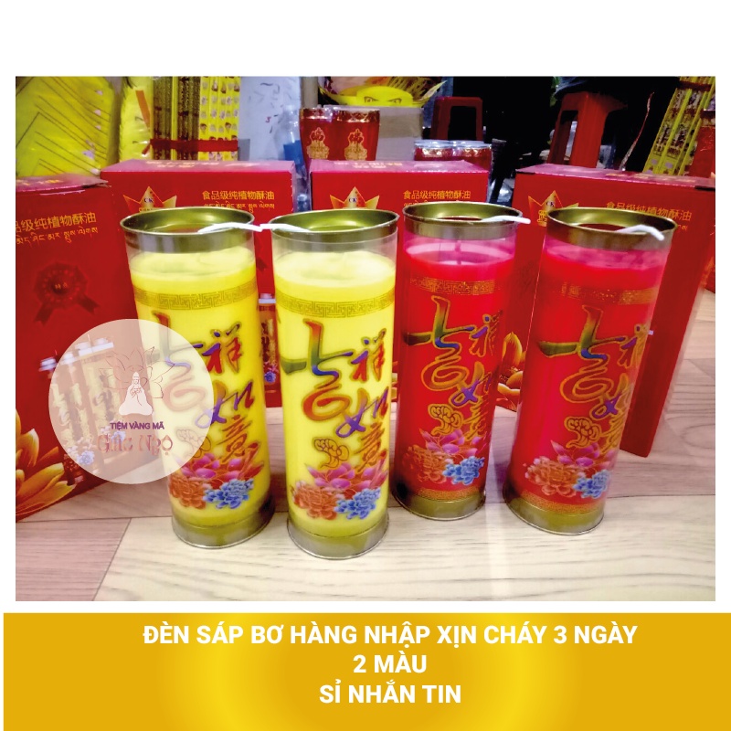 Đèn Sáp Bơ Hàng Nhập Xịn Cháy 3 Ngày / Đồ Thờ Cúng - VÀNG MÃ GIÁ RẺ SỈ LẺ