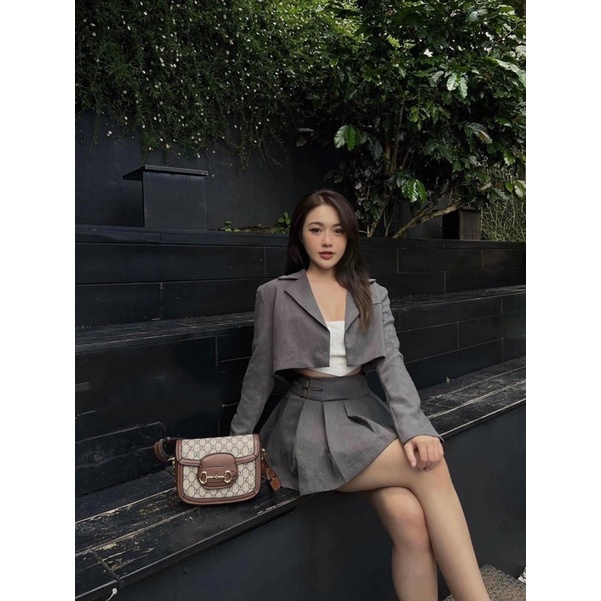 Set vest croptop 3 món thanh lịch, nhẹ nhàng