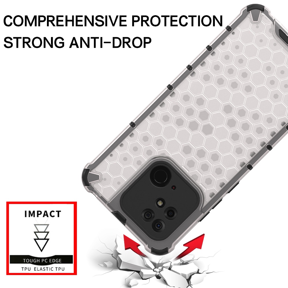 Ốp Điện Thoại Nhựa Cứng Trong Suốt Chống Sốc Họa Tiết Tổ Ong Cho Redmi 10C 9A 9C NFC 9i 8A 7A