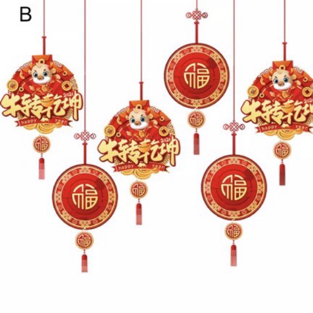 bộ 6 Dây Liễn Treo Trang Trí Tết Ngưu Chuyển Càng Khôn