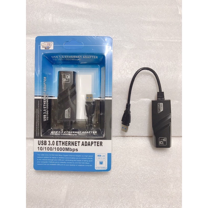 USB To Lan - Cáp Chuyển Đổi USB 3.0 Sang Lan 10-100-1000 Mbps Gigabit .Dây chuyển đổi USB 3.0 sang cổng mạng lan RJ45