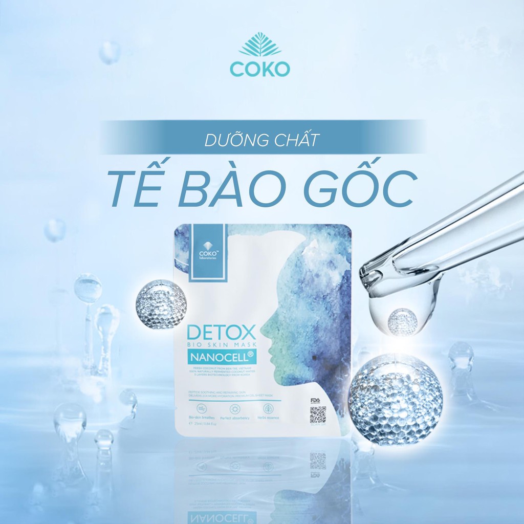 [COKO] Set 3 miếng mặt nạ ngủ sinh học Coko Detox thải độc thanh lọc da, hỗ trợ điều trị mụn