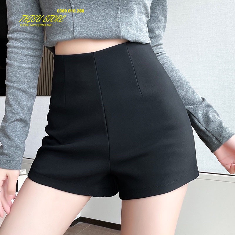 Quần short dance nữ vải umi co giãn nâng mông, Quần đùi cạp cao chất siêu mịn mát cực xinh