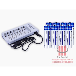[HÀNG CHÍNH HÃNG -  MỚI 100%] Combo Sạc pin Doublepow DP-K18 và 8 viên pin Doublepow