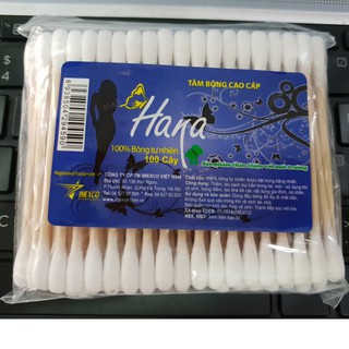 [LÓC 12 BỊCH] Tăm bông Hana que gỗ 100 - 200 que [MỚI]