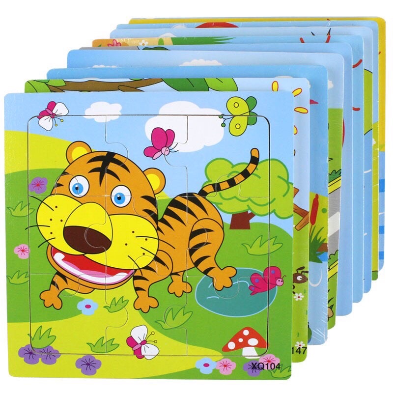 Tranh ghép gỗ 9 mảnh🌈 Ghép hình gỗ