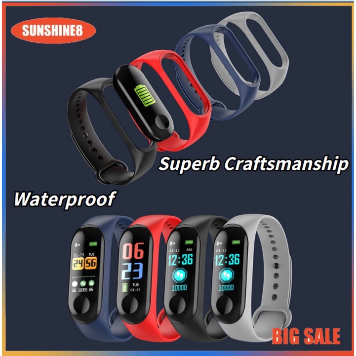 【SUN】Vòng đeo tay thông minh  Chống Nước Vòng đeo tay Đồng hồ kỹ thuật số Đồng hồ LED đỏ Khuyến mãi Quà tặng Đồng hồ đeo tay Đồng hồ đeo tay