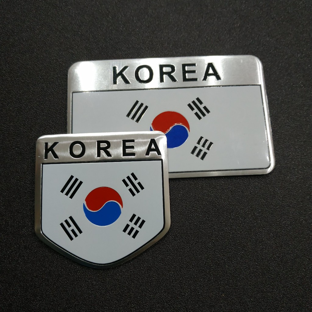 Tem Nhôm dán xe hình cờ Hàn Quốc - Korea