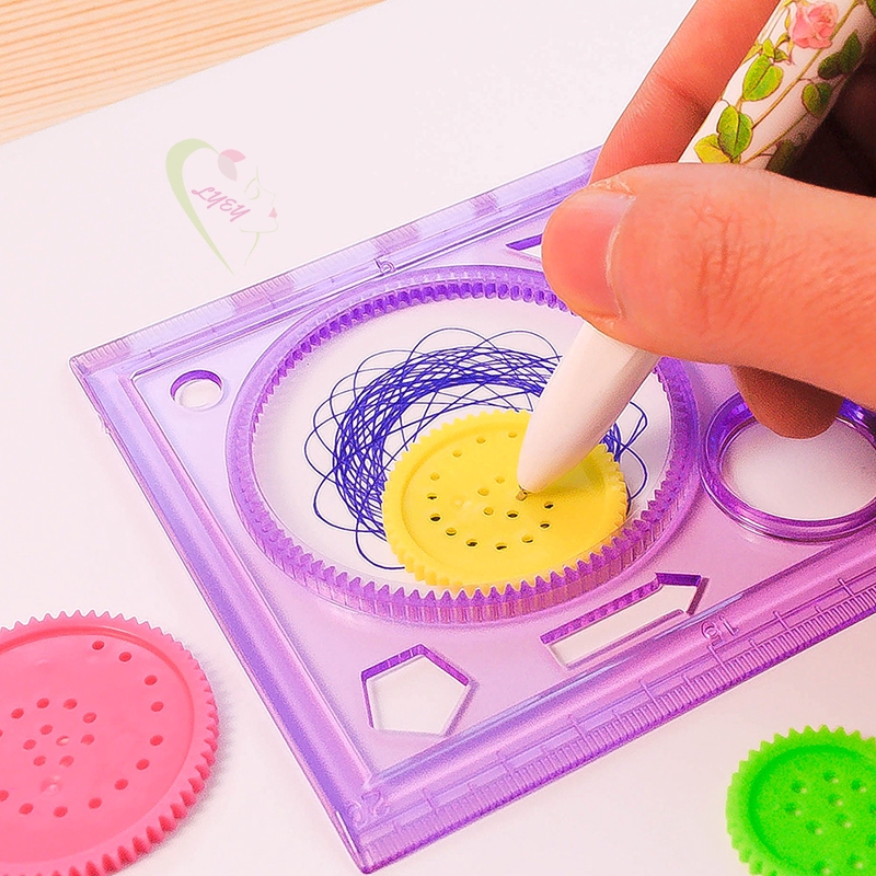 Painting Multi-function Interesting Puzzle Spirograph Children Drawing Plastic Ruler Can Improve Start Work Ability