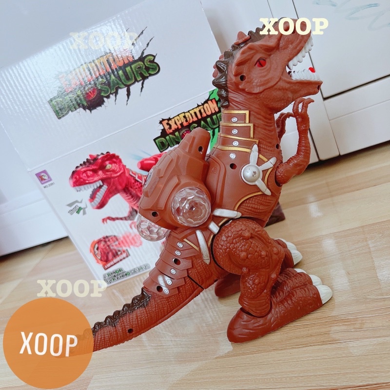 Đồ chơi ! Khủng long phun sương lưng đèn phát sáng mã 3351