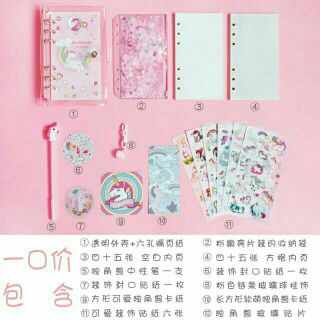 🌸 Set sổ planner unicorn theme đầy đủ phụ kiện