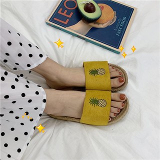 Dép dứa quai da lộn