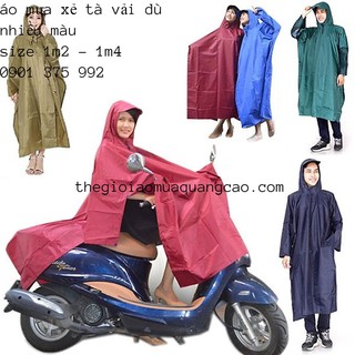 Áo Mưa Cánh Dơi  Xẻ Tà Vải Dù Cao Cấp 1m2 & 1m4 Đủ Màu