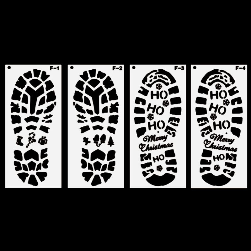 Set 4 Khuôn Vẽ Trang Trí Giáng Sinh DIY Có Thể Tái Sử Dụng