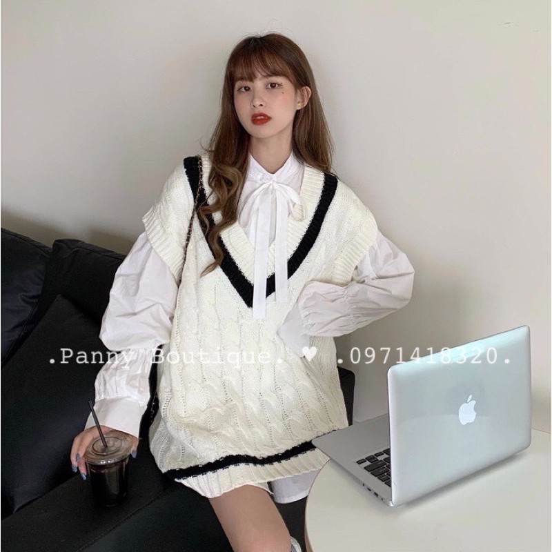 [Order có ảnh thật] Set Áo len gile và sơmi trắng kiểu nữ sinh 👩🏼‍🎓,  style ulzzang Hàn Quốc 🌻 Panny Boutique 🌻