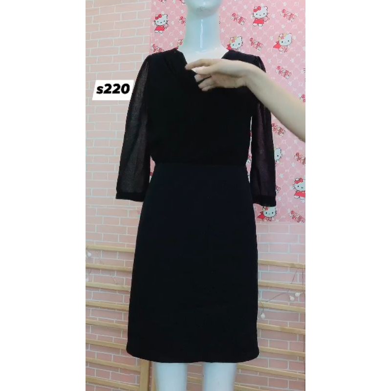 đầm suông công sở phối tay voan (dưới 53kg). S220