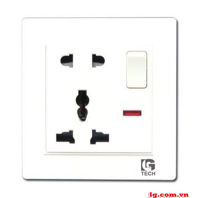 Ổ cắm điện đơn đa chuẩn có công tắc an toàn LGTech |  - Hàng Chính Hãng