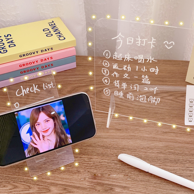 INS Acrylic Mobile Phone Holder Transparent Erasable Message Board