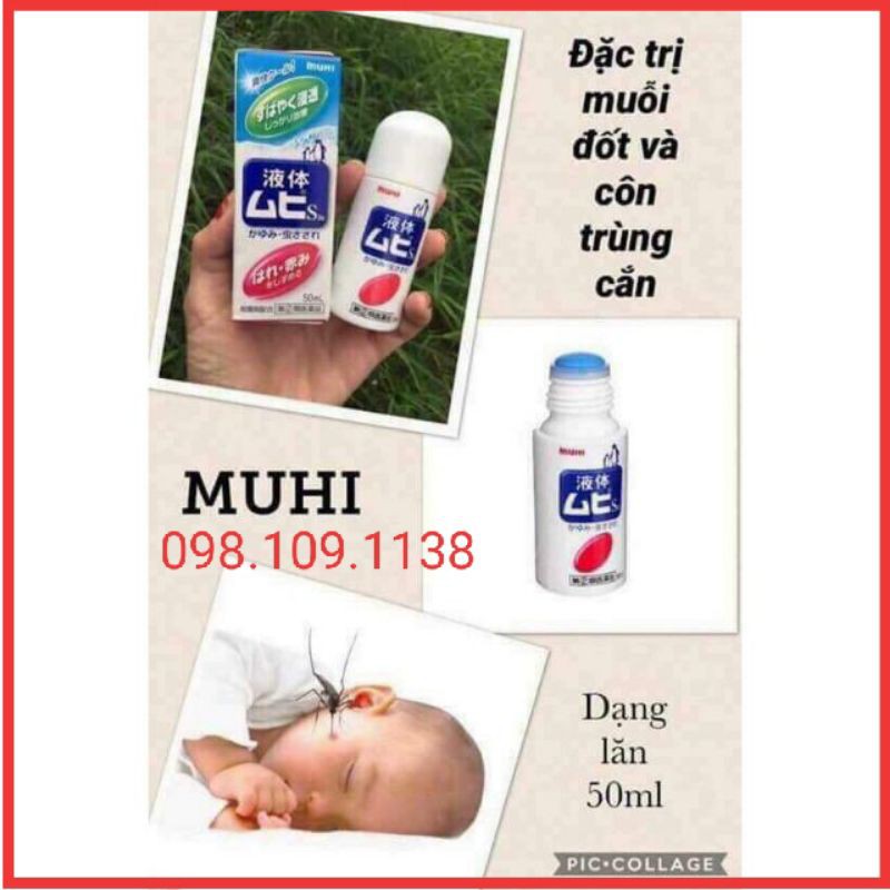 [HCM]Bôi trị muỗi đốt và côn trùng cắn MUHI 50ml cho bé từ 6 tháng tuổi