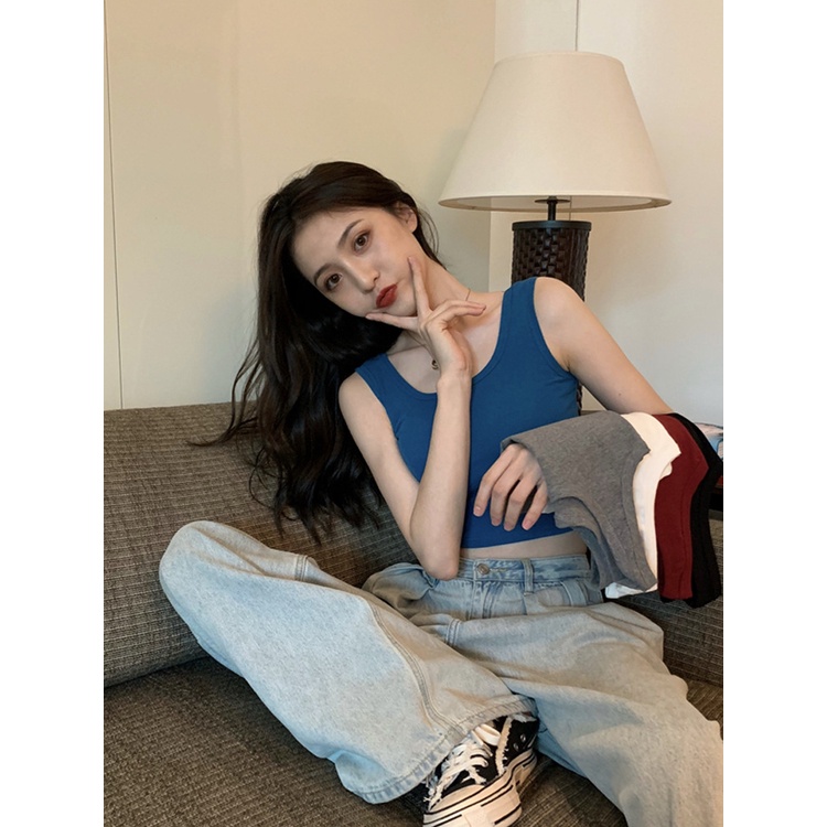 Áo Thun Không Tay Dáng Ôm Màu Đen Gợi Cảm Hợp Thời Trang Cho Nữ