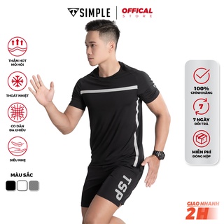 Áo Thể Thao Nam TSIMPLE cổ tròn tay ngắn tập gym vải thun lạnh thoáng mát co giãn chuẩn form AHR