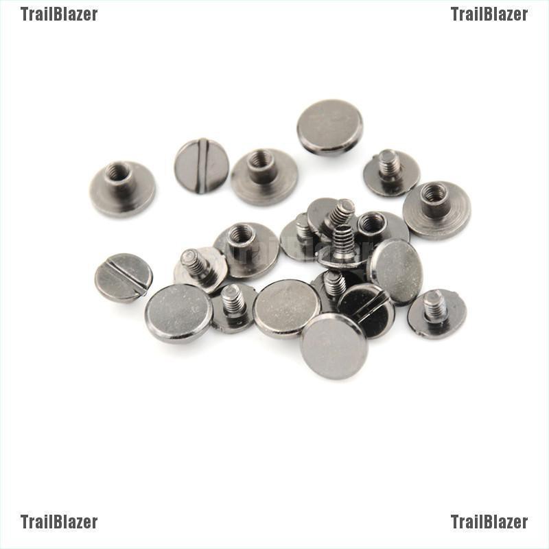 Bộ 10 đinh tán đồng thau thiết kế đầu phẳng làm đồ thủ công da DIY