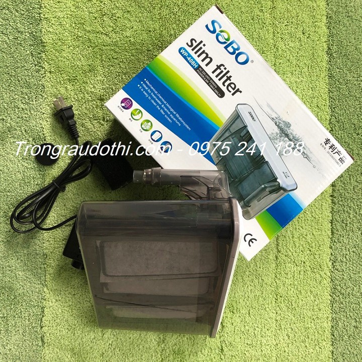 Lọc treo dạng mỏng Sobo WP 308H, 6W, phù hợp cho bể cá cảnh 30-40cm, rất gọn nhẹ, hiệu quả