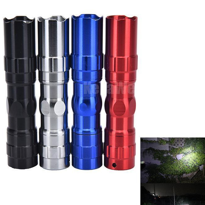 Đèn pin police 3w chiếu sáng mini quân đội Mỹ USA vỏ nhôm có dây nhỏ gọn cầm tay bỏ túi dùng pin tiểu AA ánh sáng trắng