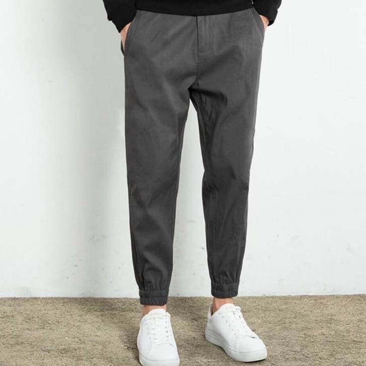 &lt;FREE SHIP&gt; QUẦN JOGGER KAKI BASIC TRƠN KHÔNG KHÓA ZIP CO GIÃN THOẢI MÁI VẬN ĐỘNG (jgtron)