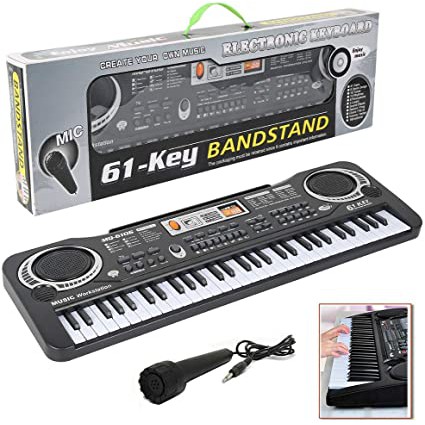 Đàn Piano Electronic Keyboard 61 Phím Kèm Mic Cho Bé Làm Quen Với Âm Thanh Nhiều Chức Năng