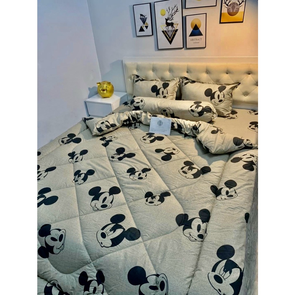 Bộ 5 món chăn phao ga gối poly cotton nhiều mẫu họa tiết