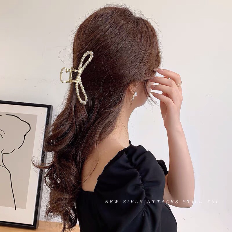 Kẹp tóc Hàn Quốc cánh ngọc đính đá Miituu Kẹp tóc kim loại Cặp tóc càng cua thời trang cho nữ xinh sang chảnh KCANH