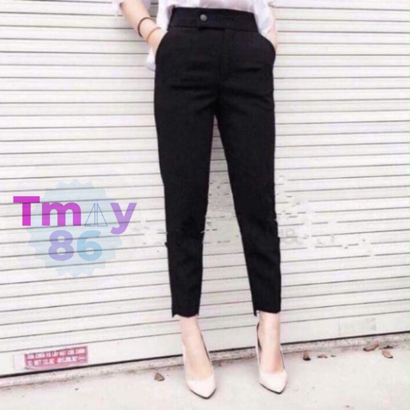 [Mã FAMAYWA giảm 10K đơn 50K] Quần Tây Gấu Lệch - Cạp Cao