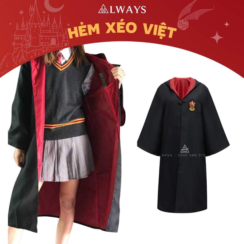 Áo choàng Harry Potter Cao cấp Nam/nữ - Trang phục Phù thuỷ hoá trang Harry Potter - Chuẩn hàng ALWAYS