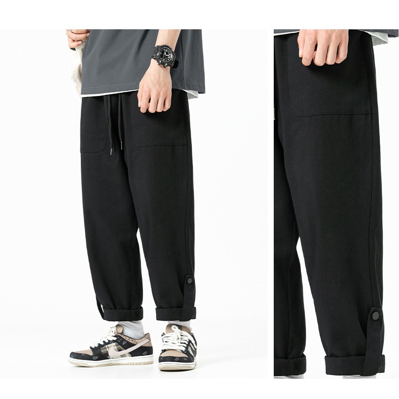 Quần baggy cúc kaki trơn