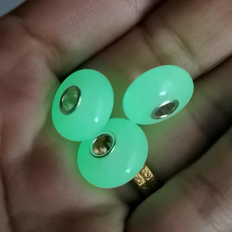 Charm đá phát sáng màu sữa bạc s925 Cao Cấp