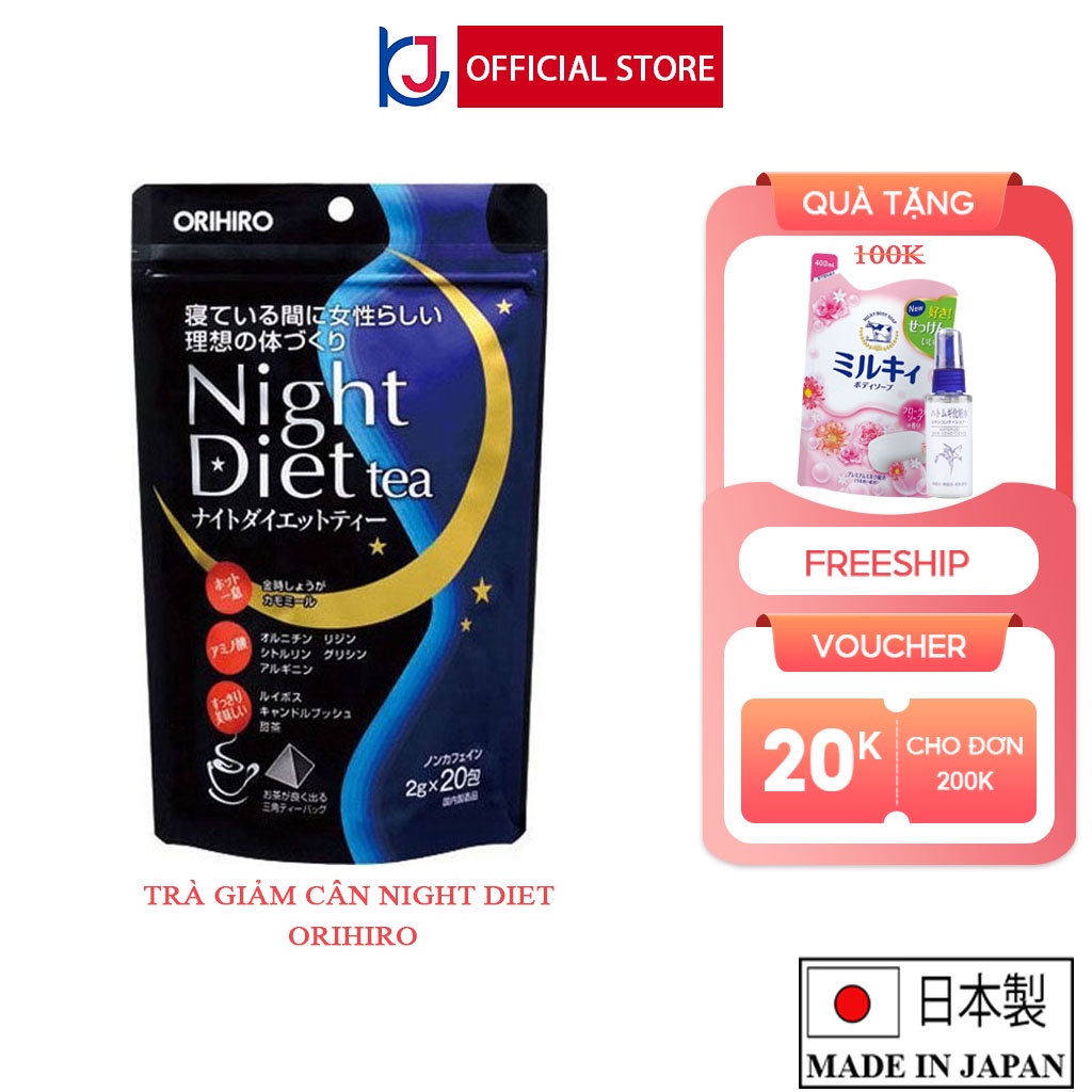 Trà giảm cân Orihiro Night Diet Tea 24 gói/túi.