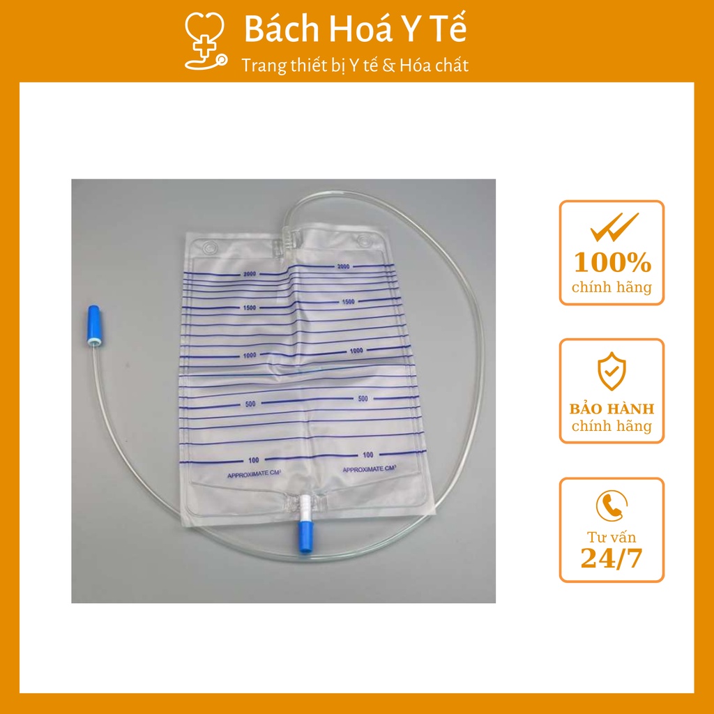 Túi đựng nước tiểu bịch 10 túi dung tích 2000ml, không gây độc hại, không gây kích ứng