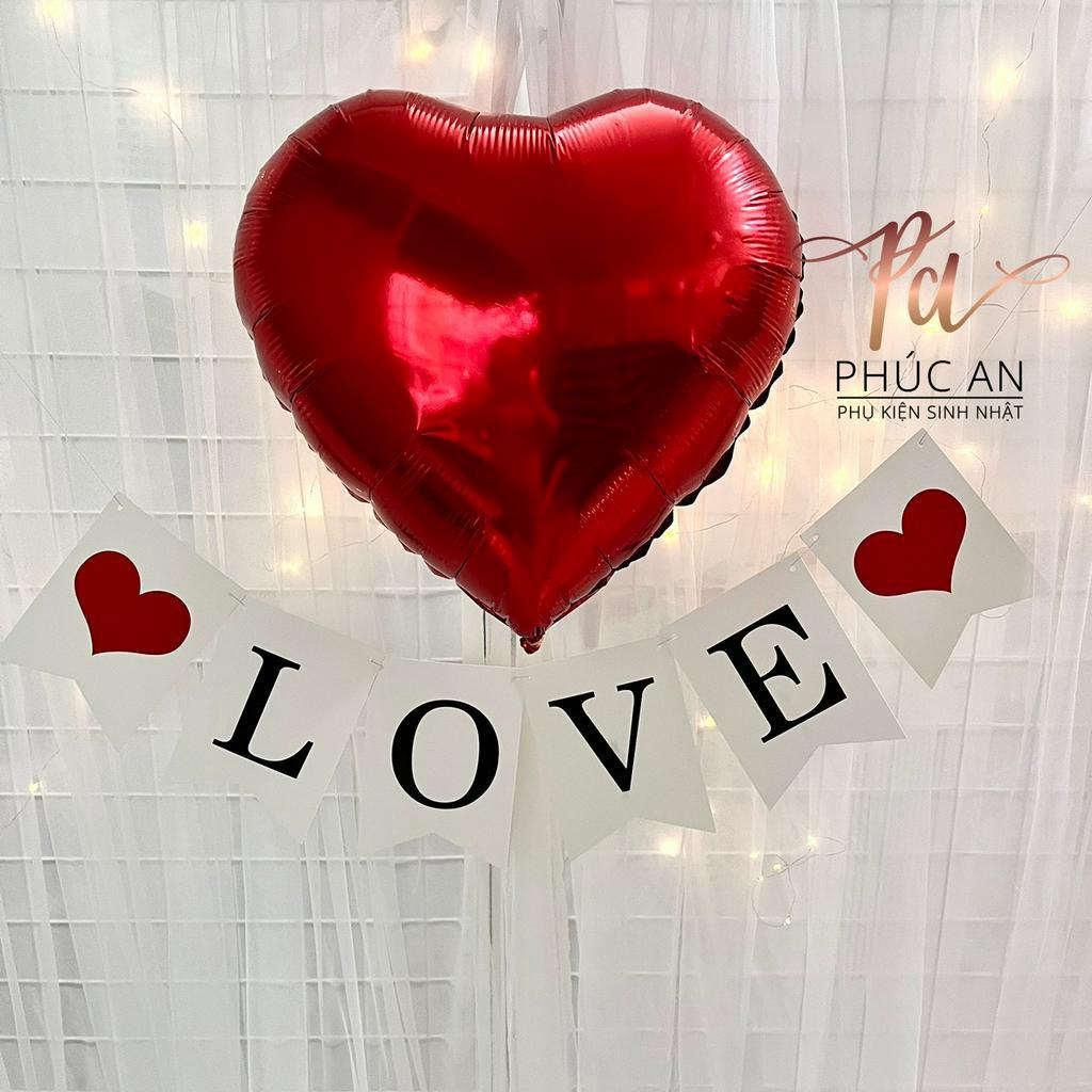 Cờ Đuôi Cá chữ LOVE trắng Lãng Mạn Dùng Trang Trí Tiệc Cưới / Sinh Nhật