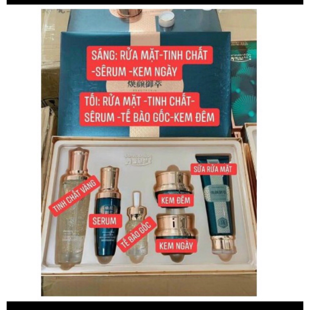 CHĨNH HÃNG-  Bộ hoàng cung Xanh Beauty Skin 6in1 – Hỗ Trợ Xóa mờ nám dưỡng trắng da
