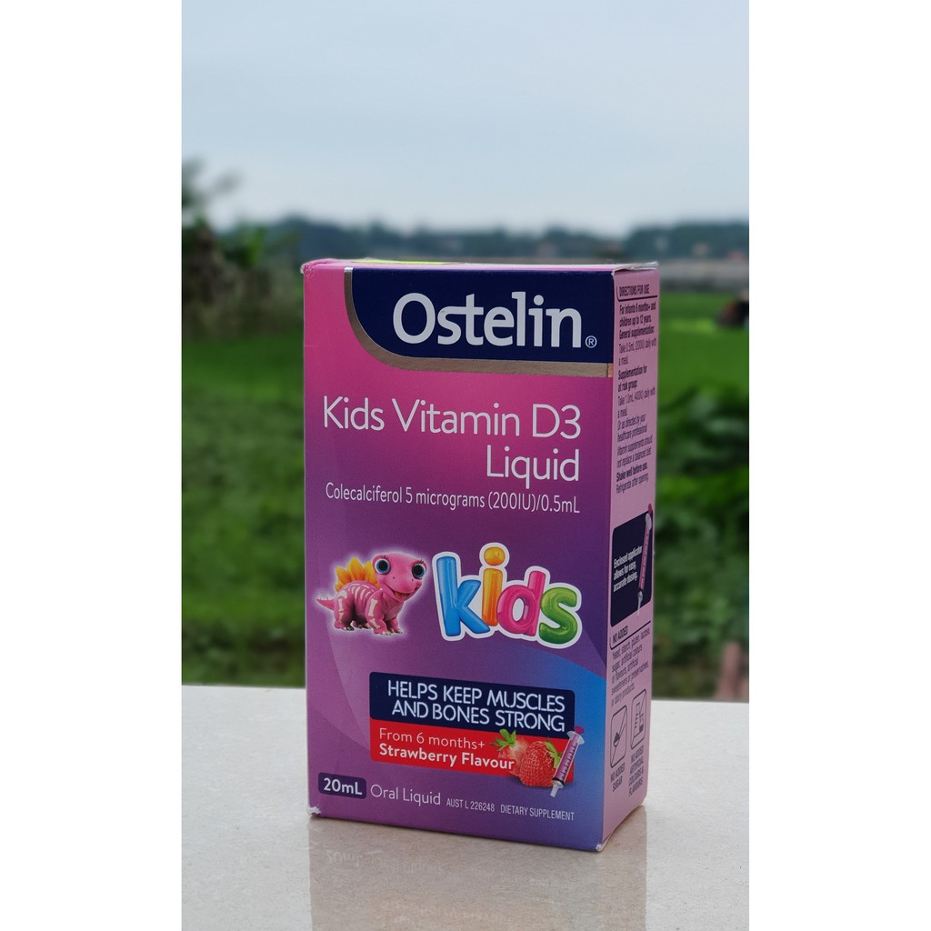 Vitamin D dạng nước cho trẻ Ostelin Kids Liquid 20ml của Úc