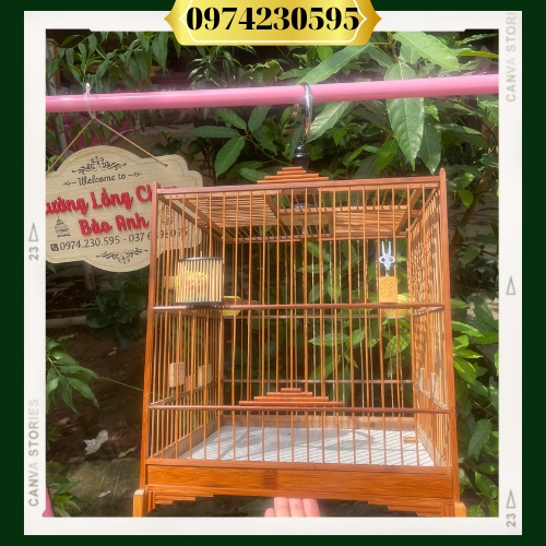 Khung lồng chim chào mào tre già tự ráp dễ - bền - đẹp Phụ Kiện Lồng Chim BTA