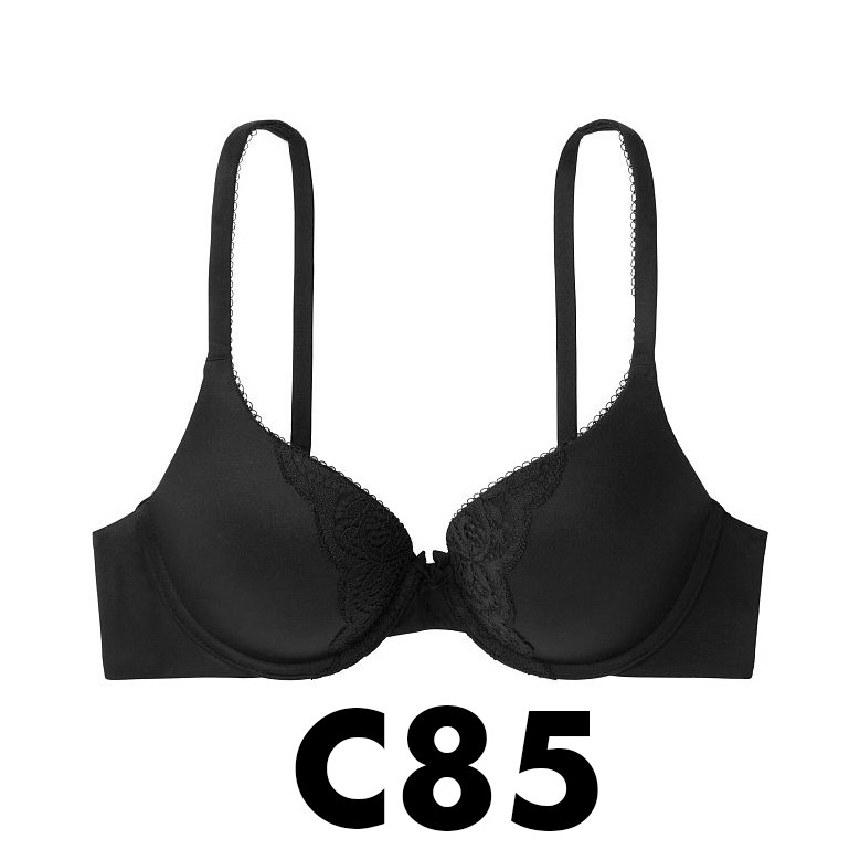 (Áo Vic) 38C, C85 - Áo lót đen ren cánh bướm, mềm mịn (10) body by Victoria, Full Coverage Black - Victoria's Secret