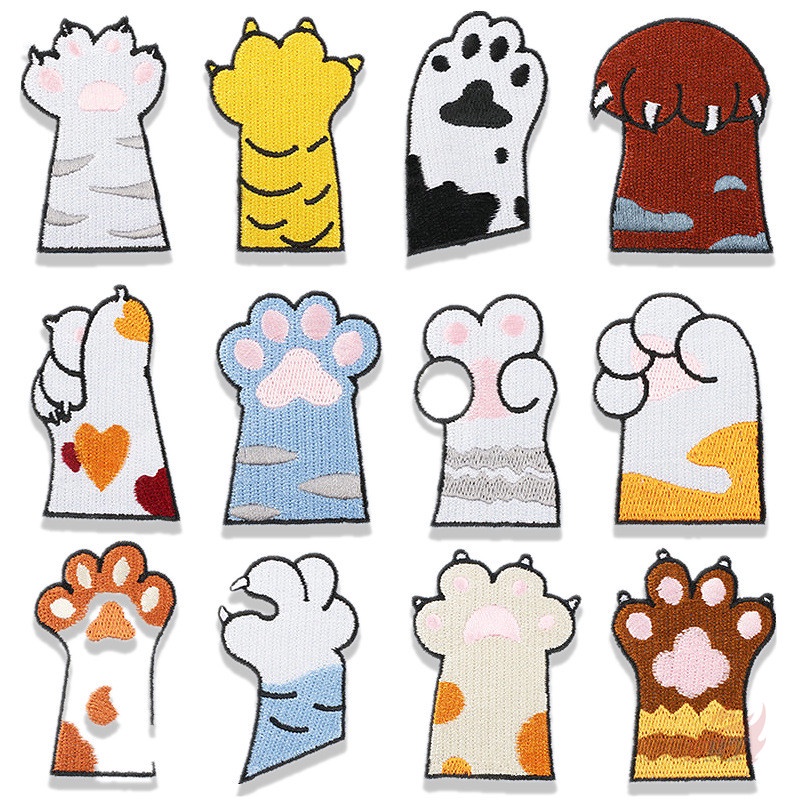 ♥ Sticker Ủi Hình Bàn Chân Đáng Yêu ♥ 1 Sticker Ủi Thêu Hình Chó Mèo