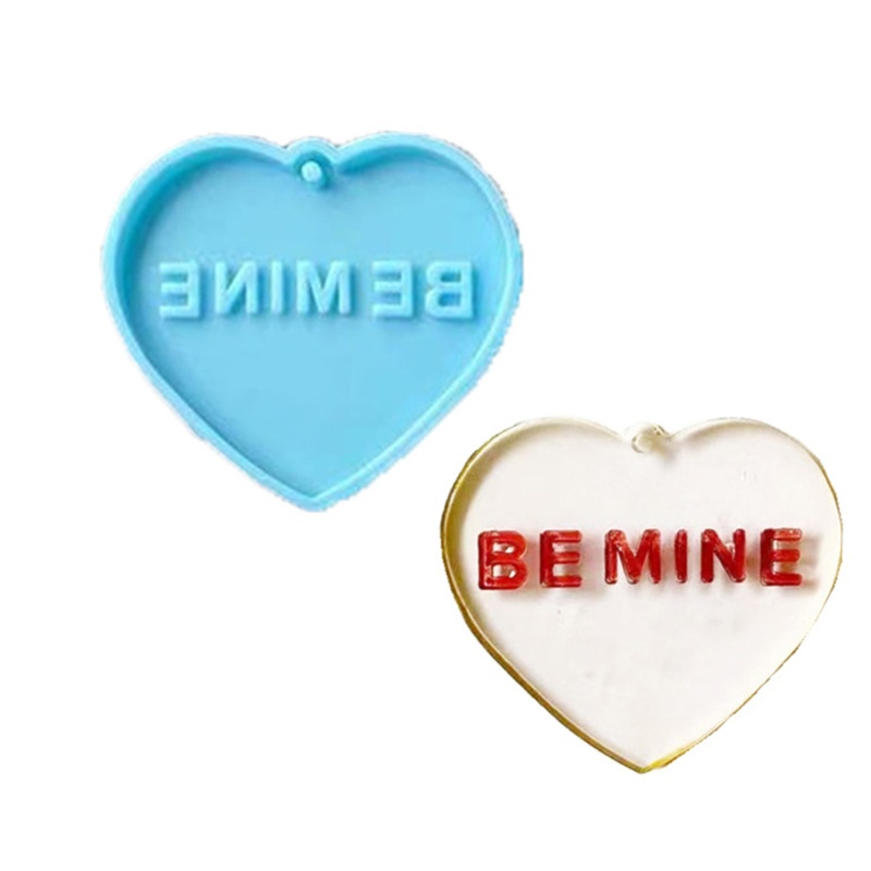 Khuôn Silicone Làm Móc Khóa Hình Trái Tim Tình Yêu DIY