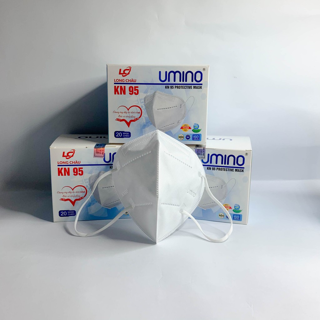 Khẩu trang KN95, Khẩu trang y tế Umino không van giấy kháng khuẩn hàng cao cấp #qmc