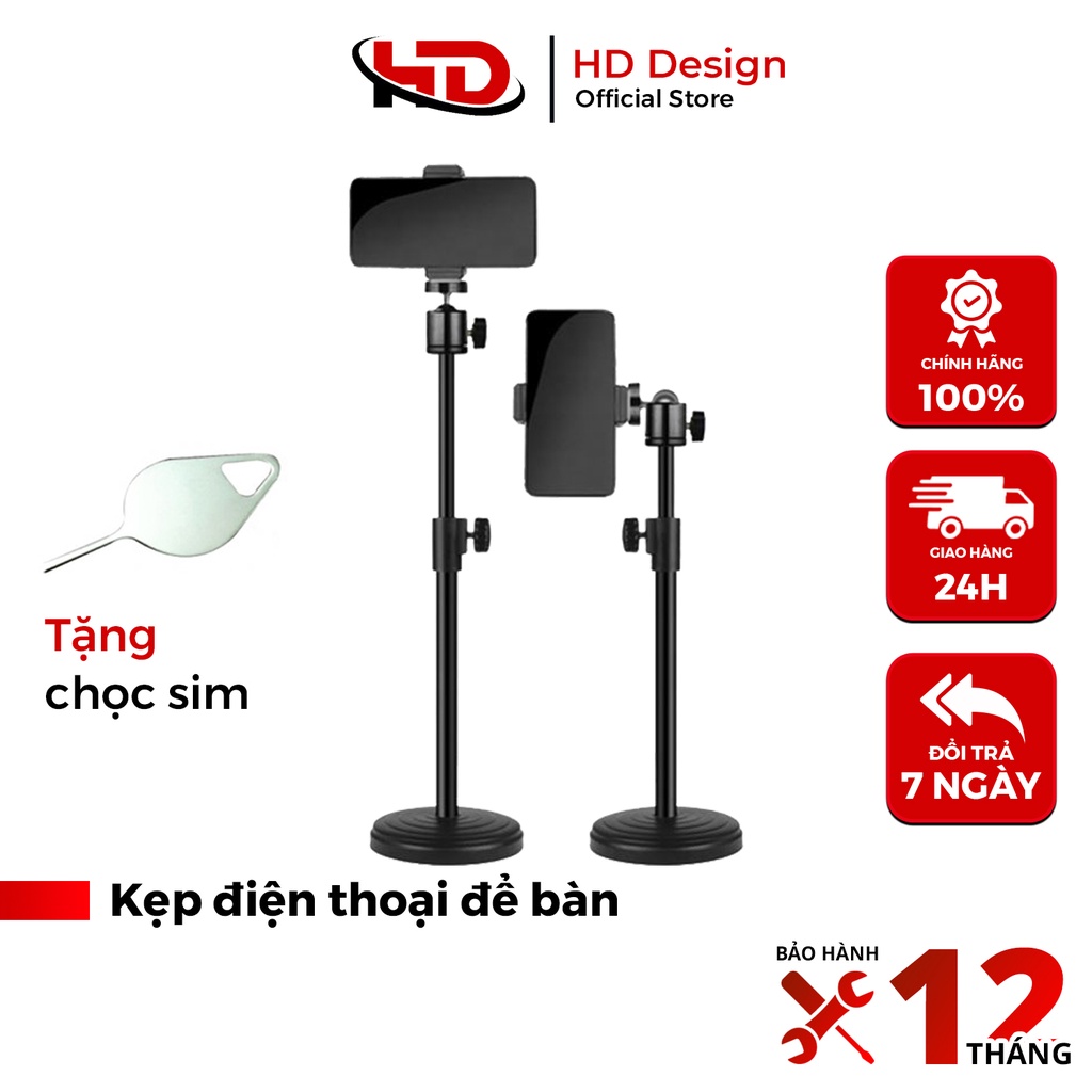 Kẹp Điện Thoại Để Bàn Microphone Stands L08 Xoay 360 Độ - Chính Hãng HD DESIGN