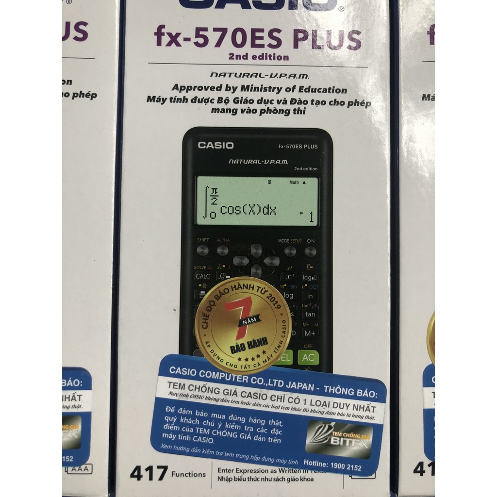 Máy Tính Casio FX 570ES Plus New 2nd Edition Nhập Khẩu Thái Lan 7 Năm Bảo Hành Chính Hãng 417 Tính Năng TEZY BOOKS
